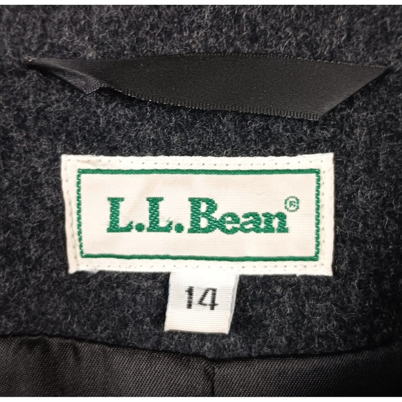 Vintage L.L.Bean Women's Gray Wool Cashmere Blend Blazer Jacket Size 14 - Picture 5 of 8